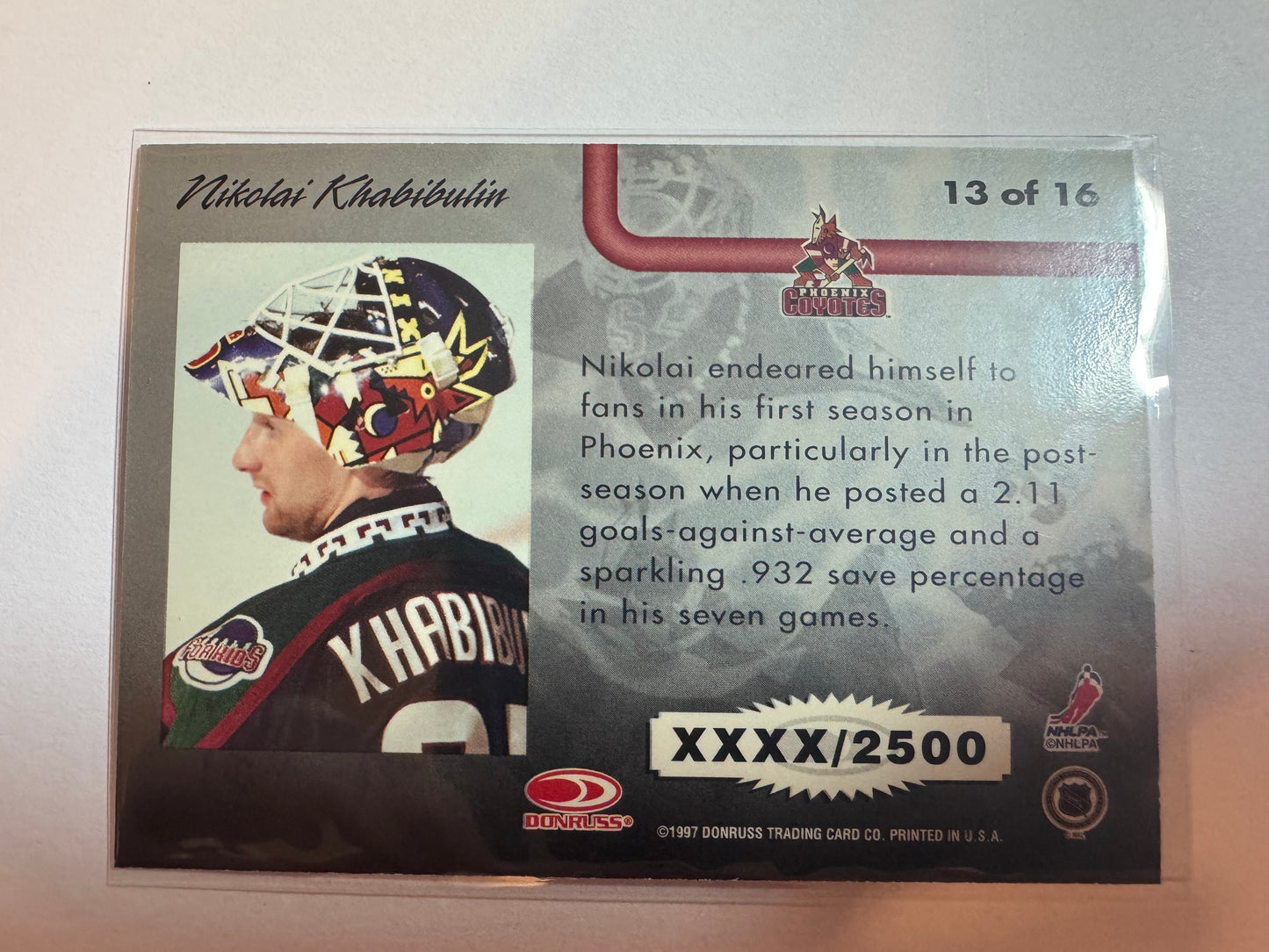 NIKOLAI KHABIBULIN - 1997 Donruss Leaf Pipe Dreams #13, xxxx/2500