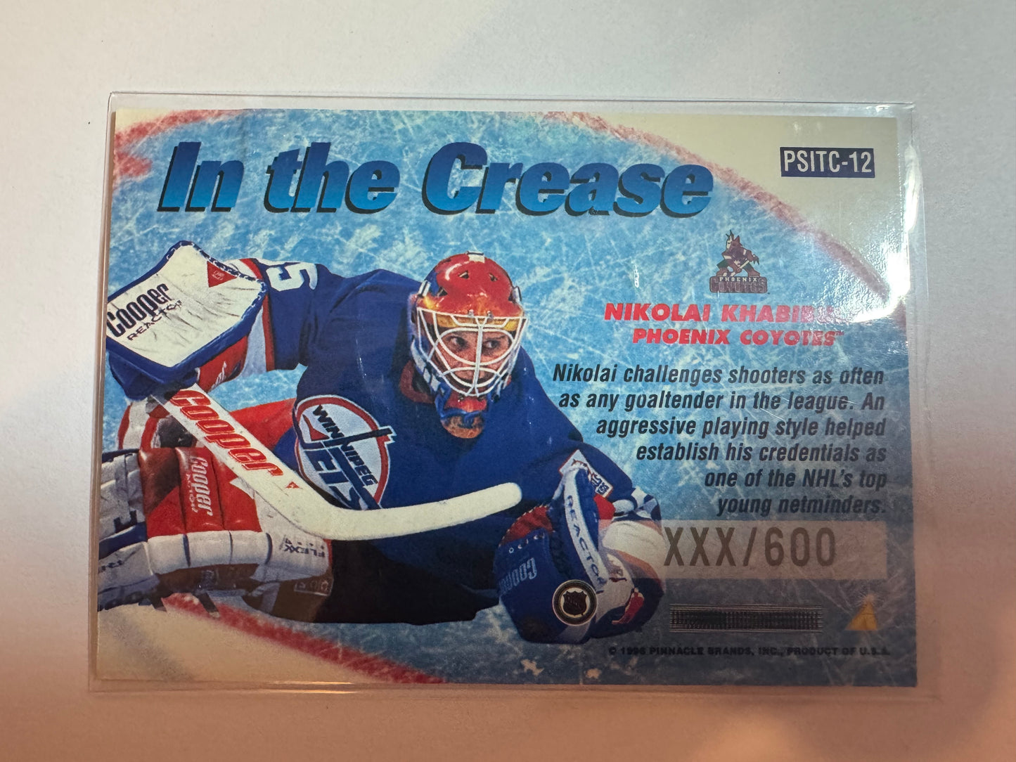 NIKOLAI KHABIBULIN - 1996 Pinnacle Summit In the Crease #PSITC-12, xxx/600