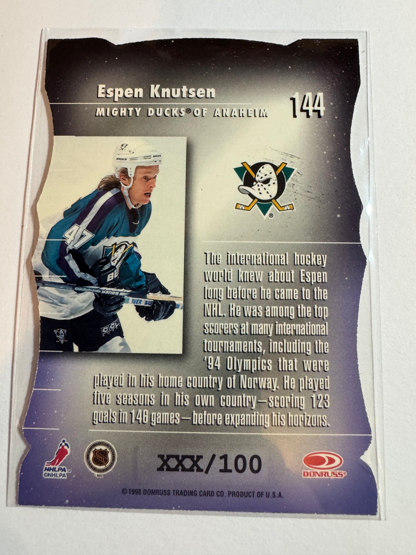 ESPEN KNUTSEN - 1997 Donruss Elite Status Generations Die Cut #144, xxx/100