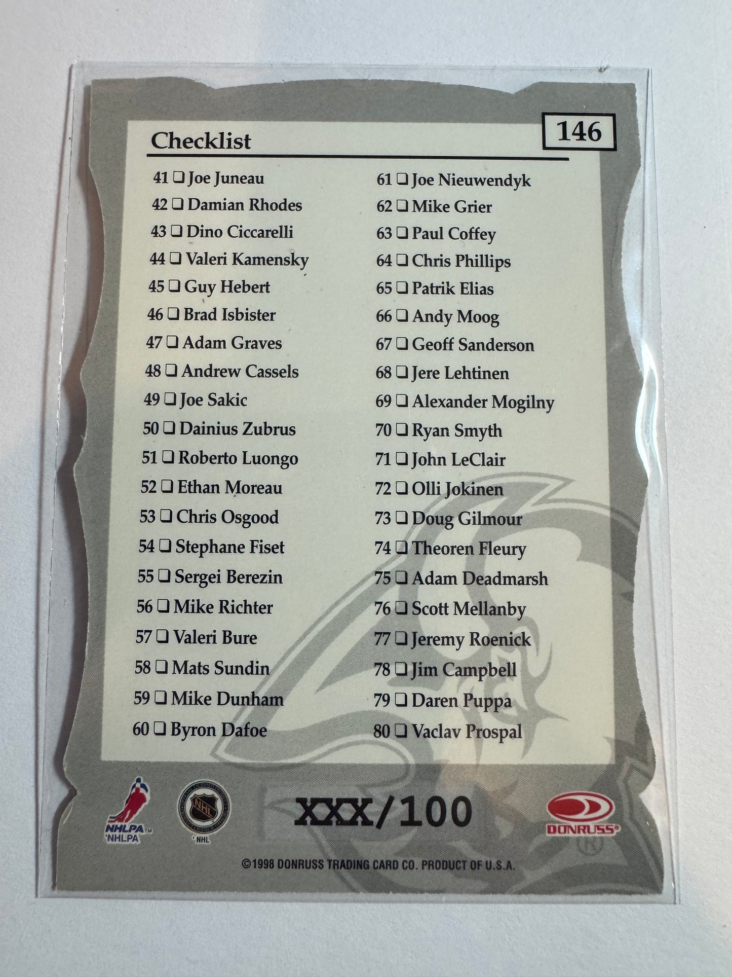 PAT LAFONTAINE - 1997 Donruss Elite Status Checklist Die Cut #146, xxx/100