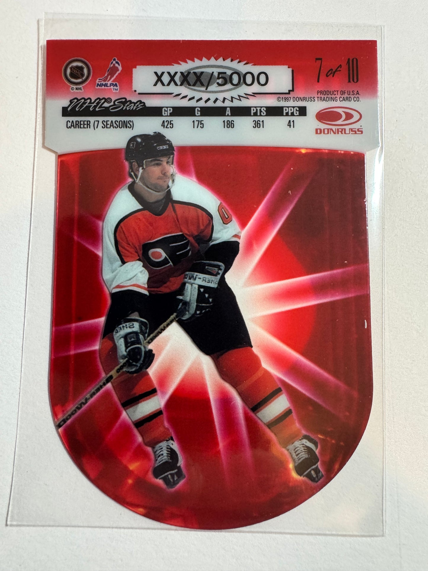 JOHN LECLAIR - 1997 Donruss Red Alert Clear Cut Die Cut #7, xxxx/5000