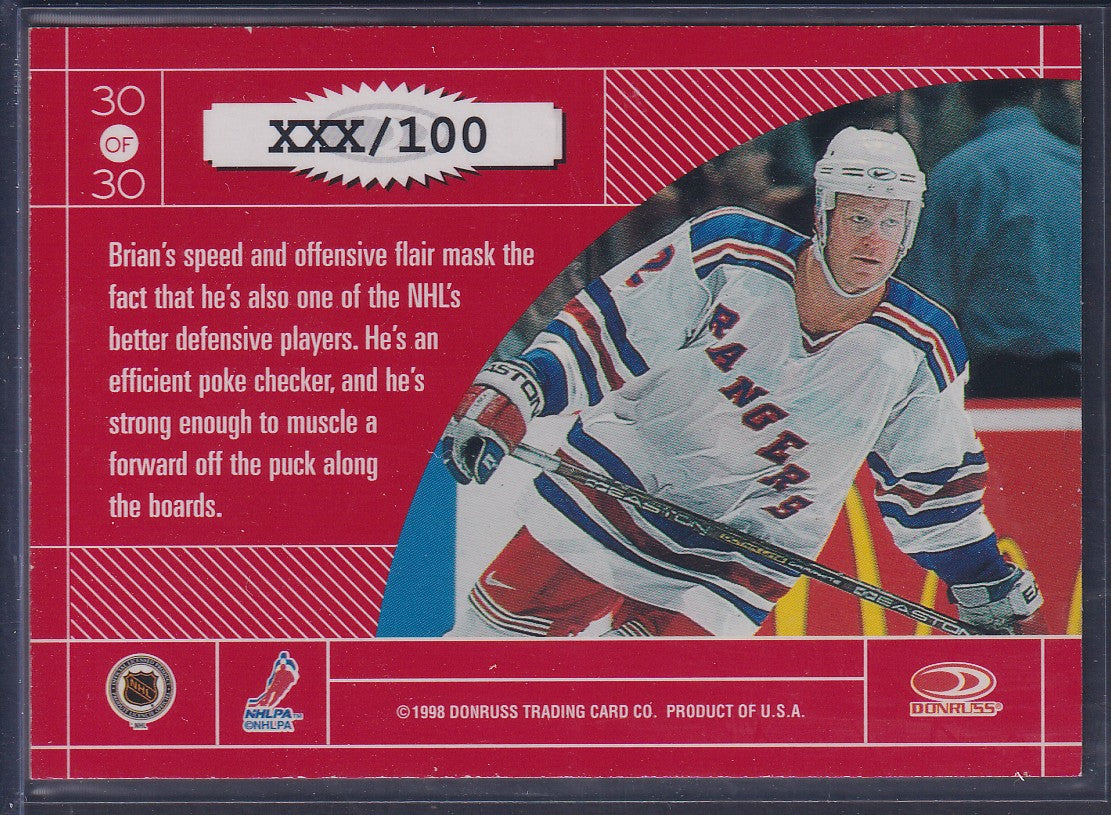 BRIAN LEETCH - 1997 Donruss Elite Master Craftsmen #30, xxx/100