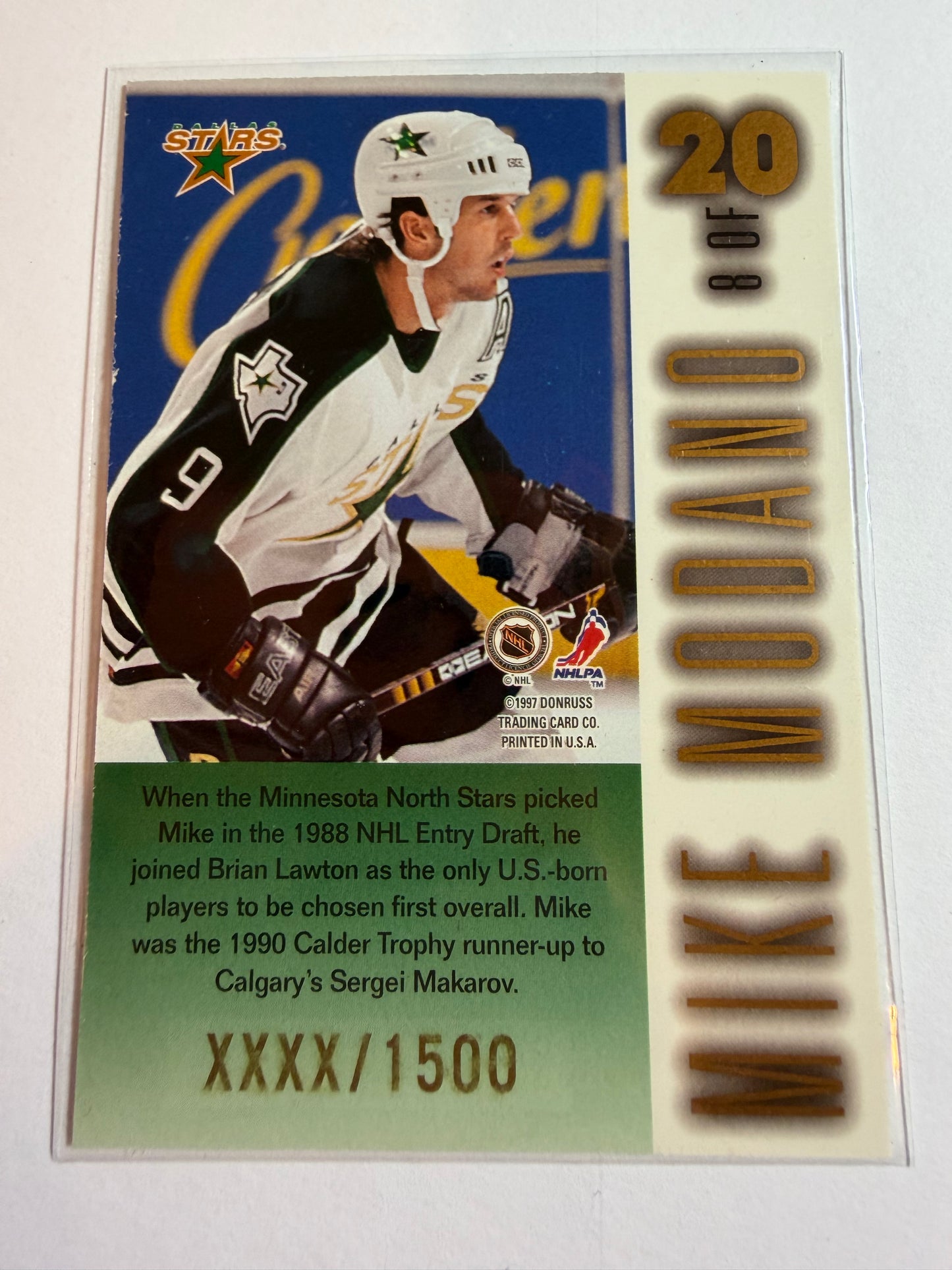 MIKE MODANO - 1996 Donruss Leaf Limited Stubble #8, xxxx/1500