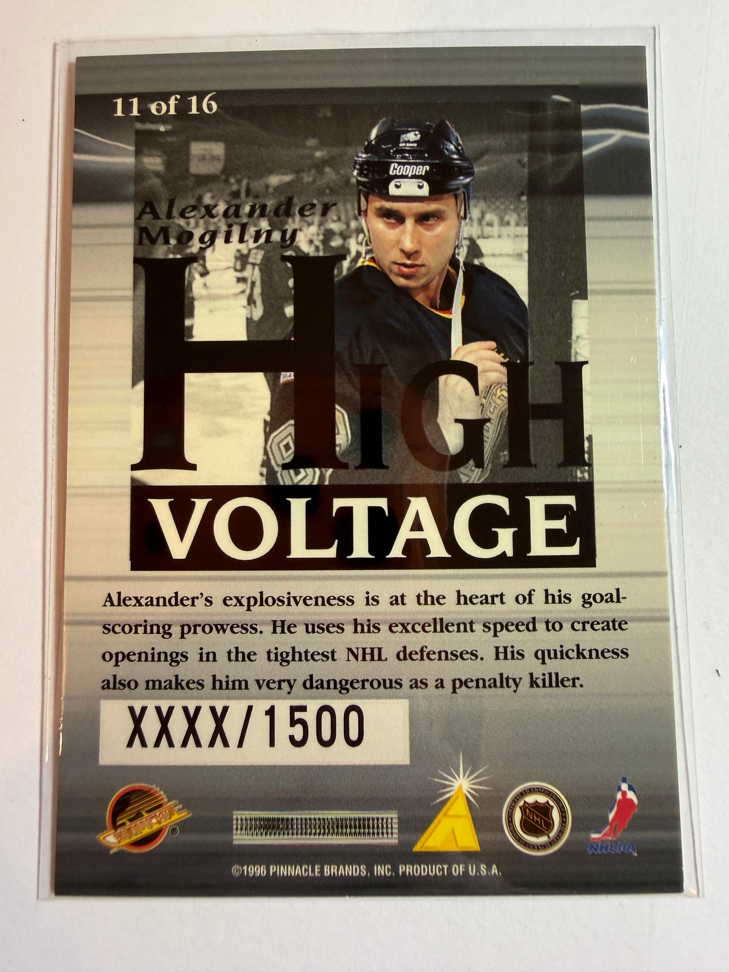 ALEXANDER MOGILNY - 1996 Pinnacle Summit High Voltage #11, xxxx/1500