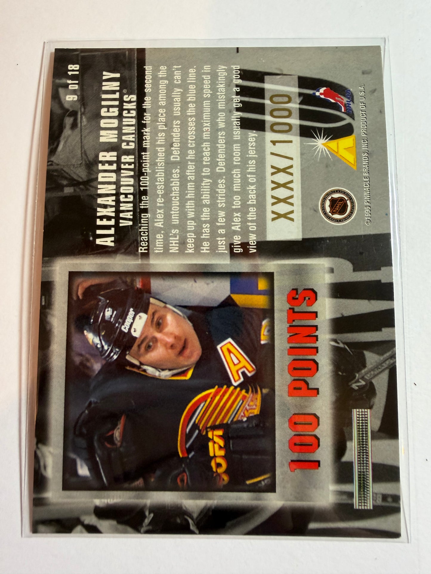 ALEXANDER MOGILNY - 1996 Pinnacle Summit Untouchables #9, xxxx/1000