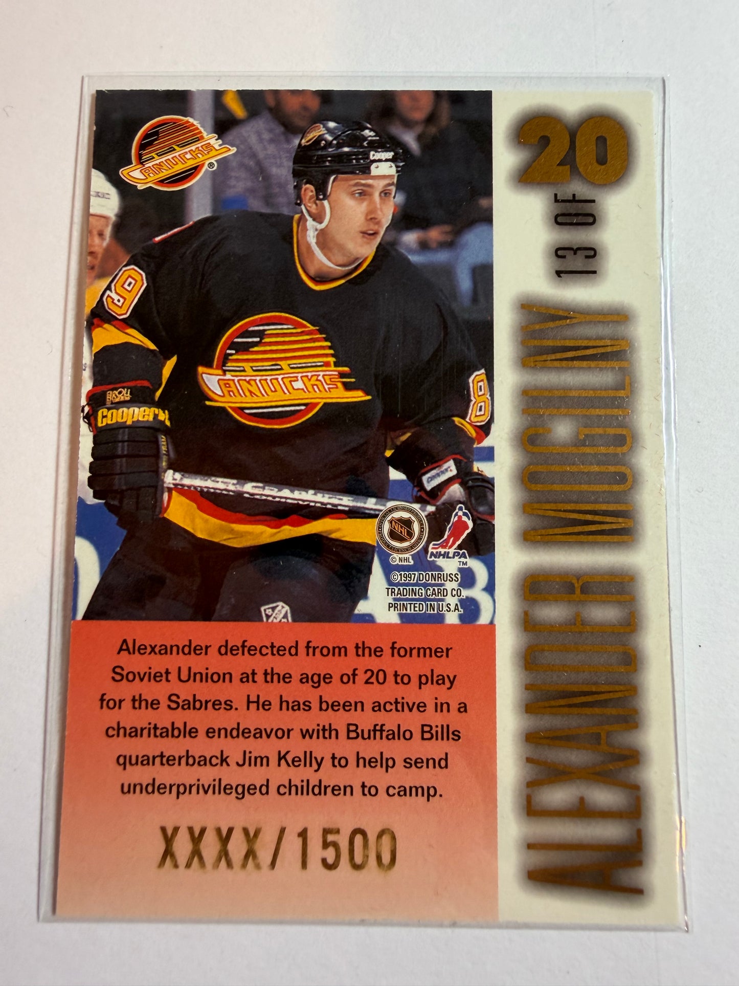 ALEXANDER MOGILNY - 1996 Donruss Leaf Limited Stubble #13, xxxx/1500