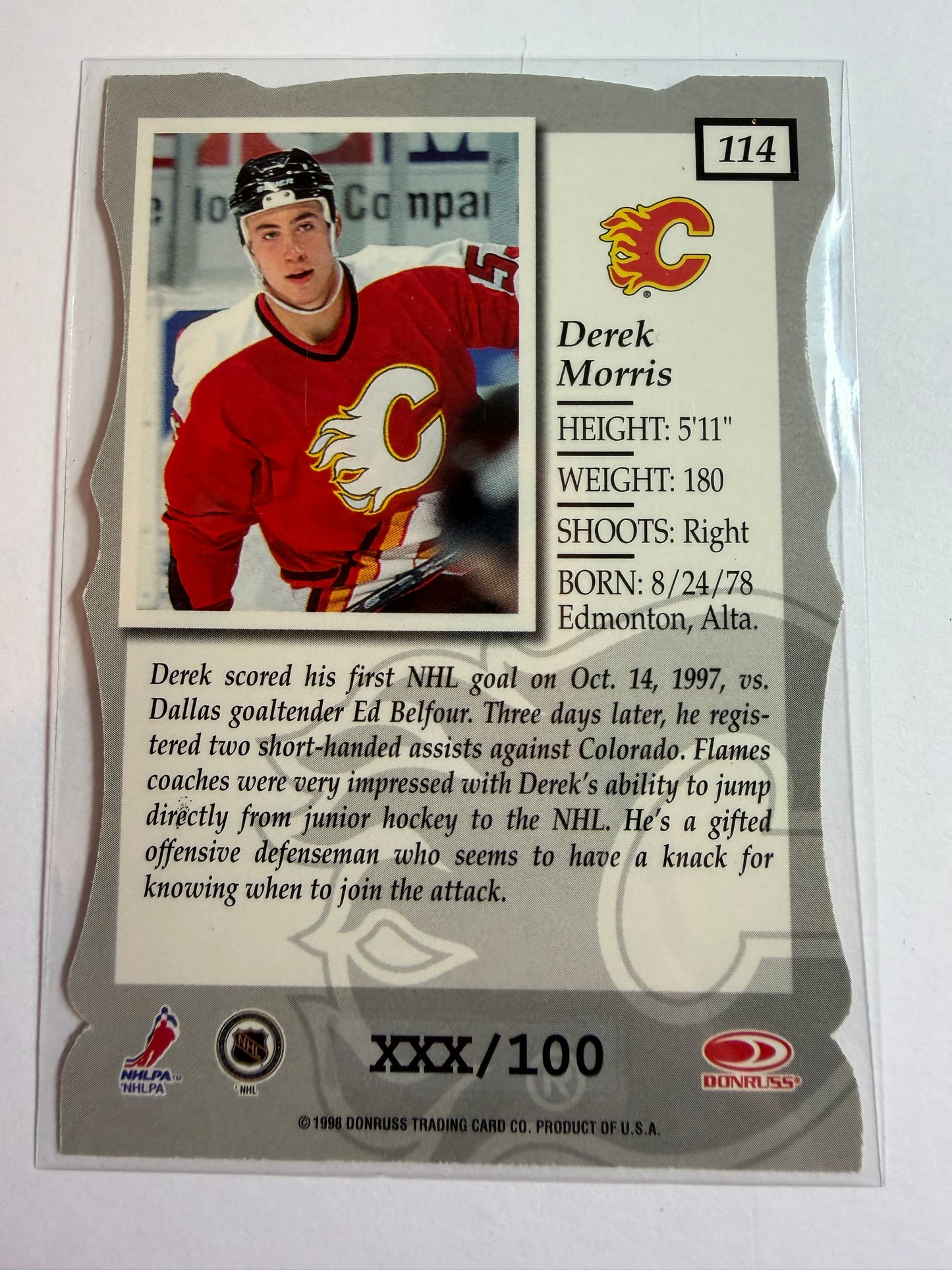 DEREK MORRIS - 1997 Donruss Elite Status Die Cut #114, xxx/100