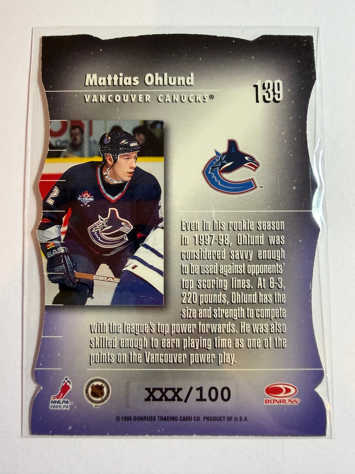 MATTIAS OHLUND - 1997 Donruss Elite Status Generations Die Cut #139, xxx/100