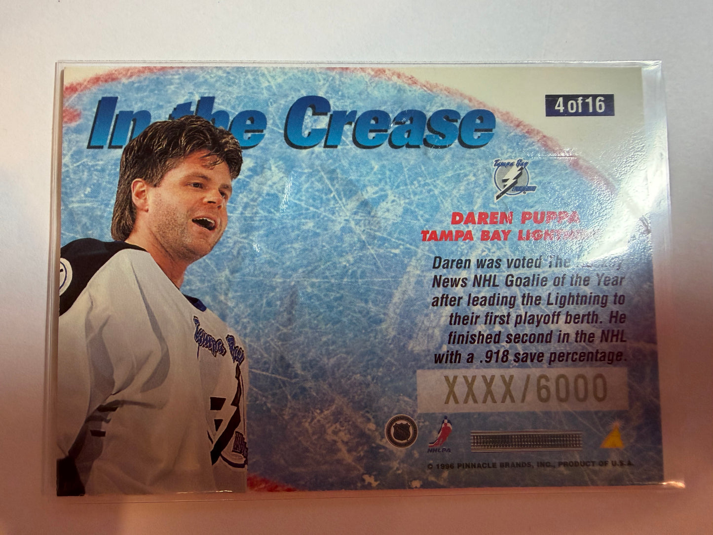 DAREN PUPPA - 1996 Pinnacle Summit In the Crease #4, xxxx/6000