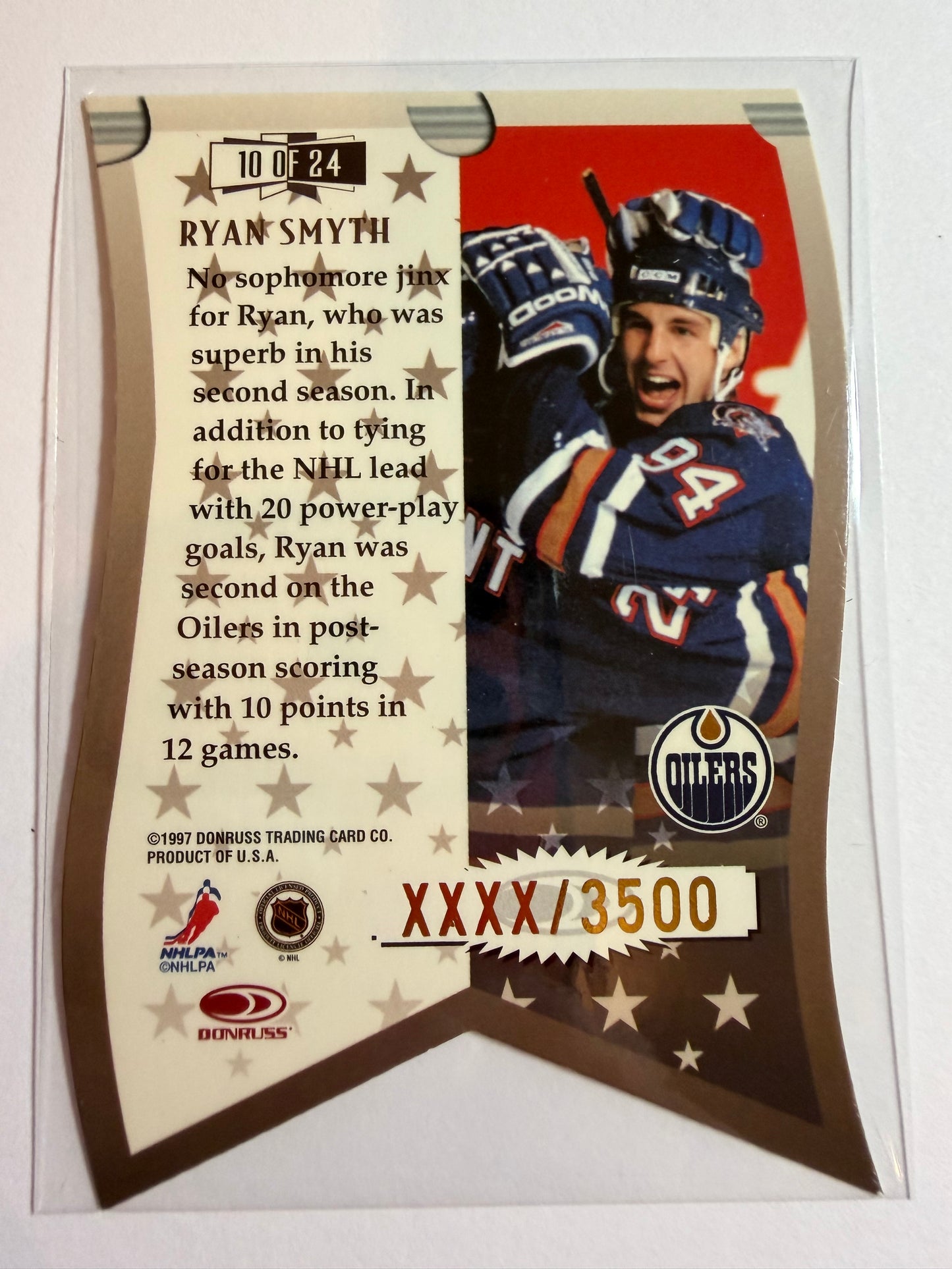 RYAN SMYTH - 1997 Donruss Leaf Banner Season Die Cut #10, xxxx/3500