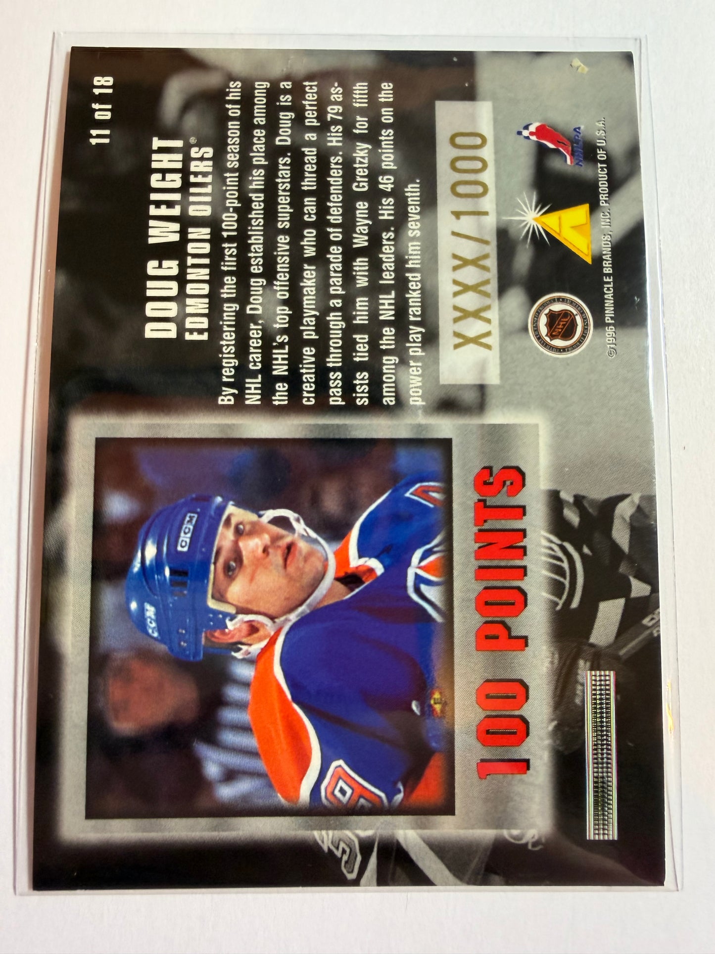 DOUG WEIGHT - 1996 Pinnacle Summit Untouchables #11, xxxx/1000