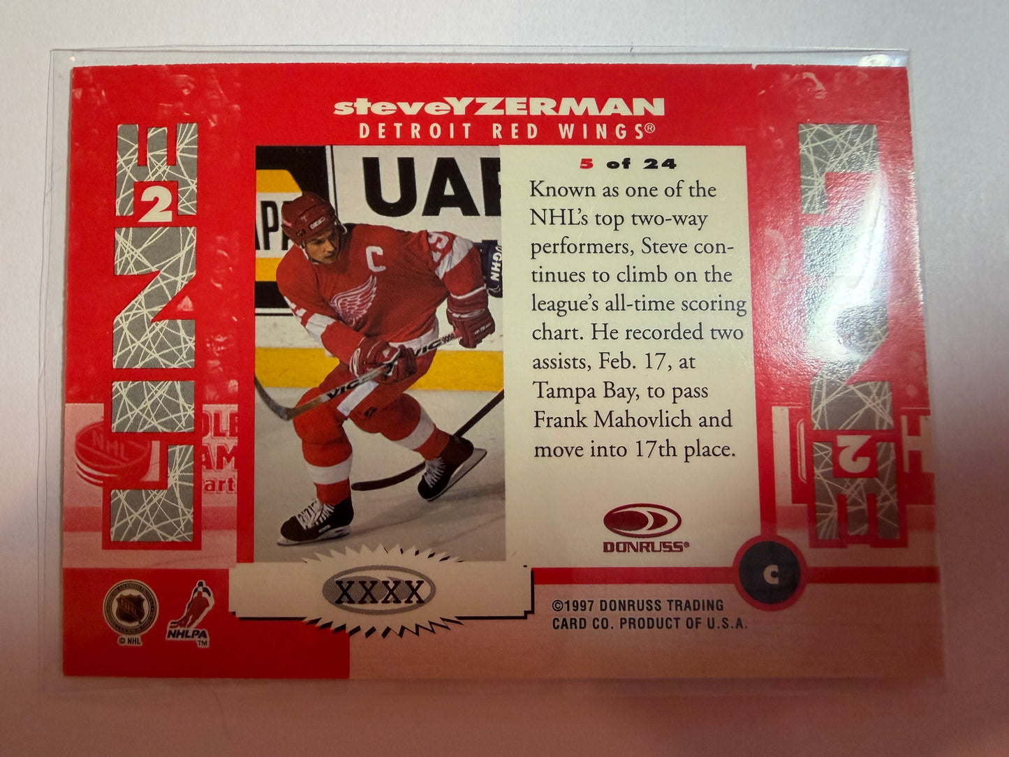 STEVE YZERMAN - 1997 Donruss Line 2 Line #5, xxxx