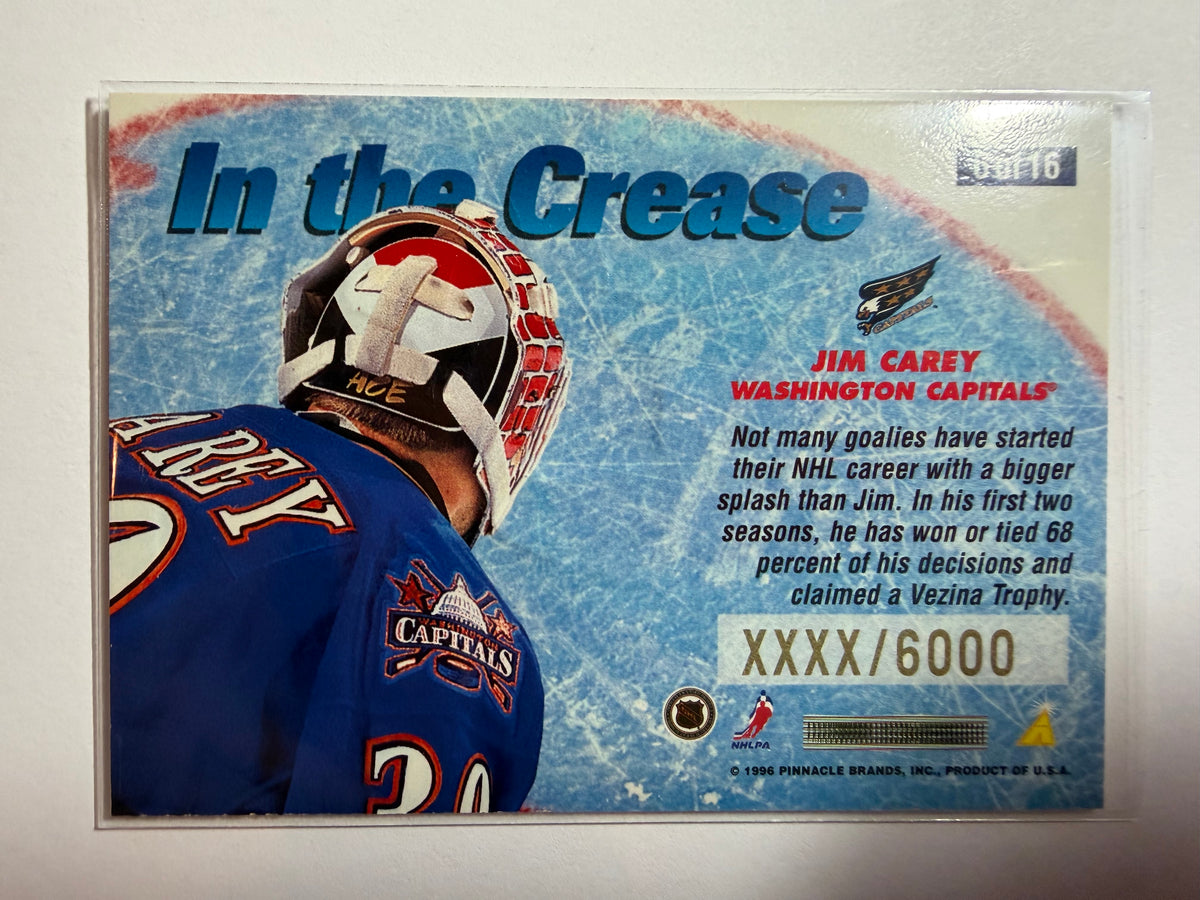 JIM CAREY - 1996 Pinnacle Summit In the Crease #6, xxxx/6000