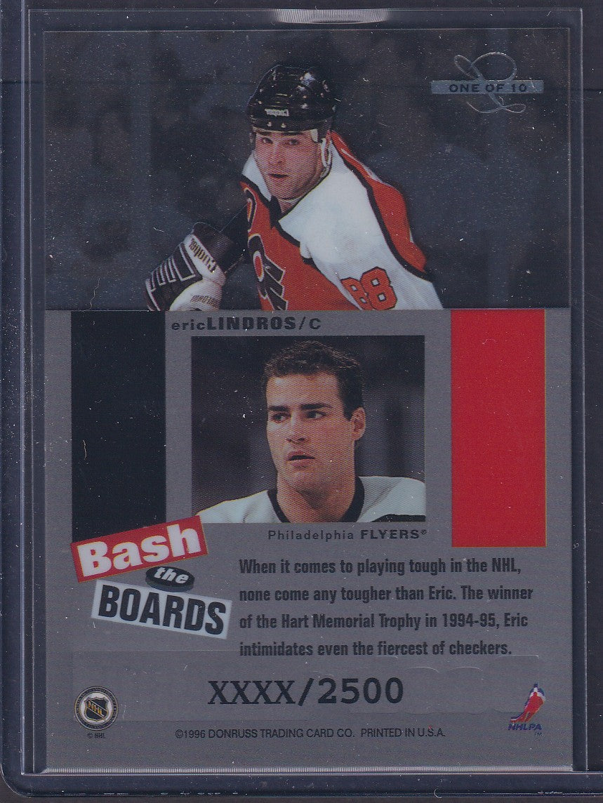ERIC LINDROS - 1996 Donruss Leaf Limited Bash the Boards #1, xxxx/2500