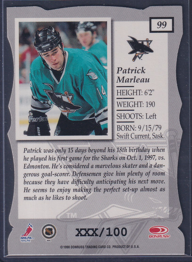 PATRICK MARLEAU - 1997 Donruss Elite Status Die Cut #99, xxx/100