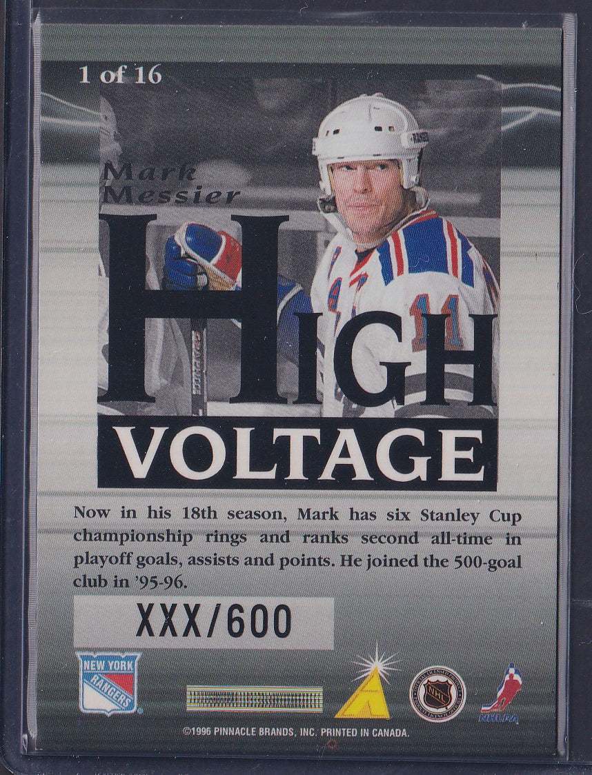 MARK MESSIER - 1996 Pinnacle Summit High Voltage #1, xxx/600