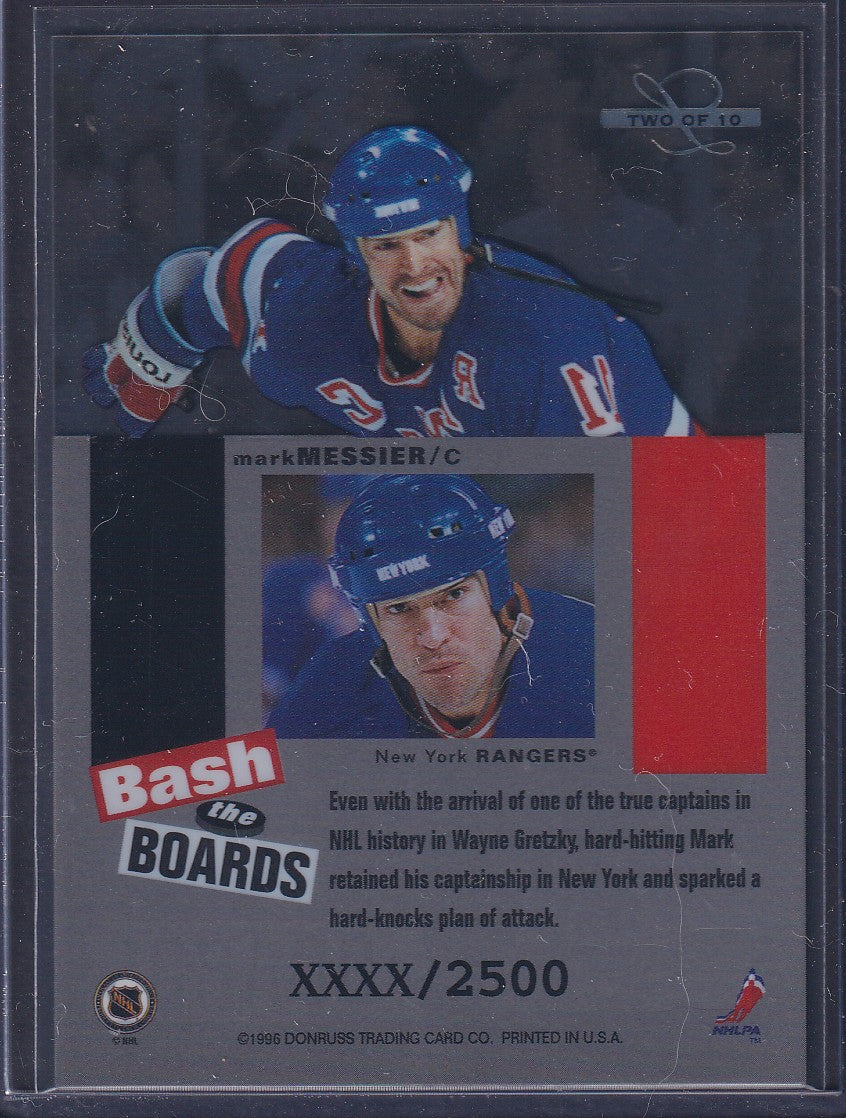 MARK MESSIER - 1996 Donruss Leaf Limited Bash the Board Clear Cut #2, xxxx/2500