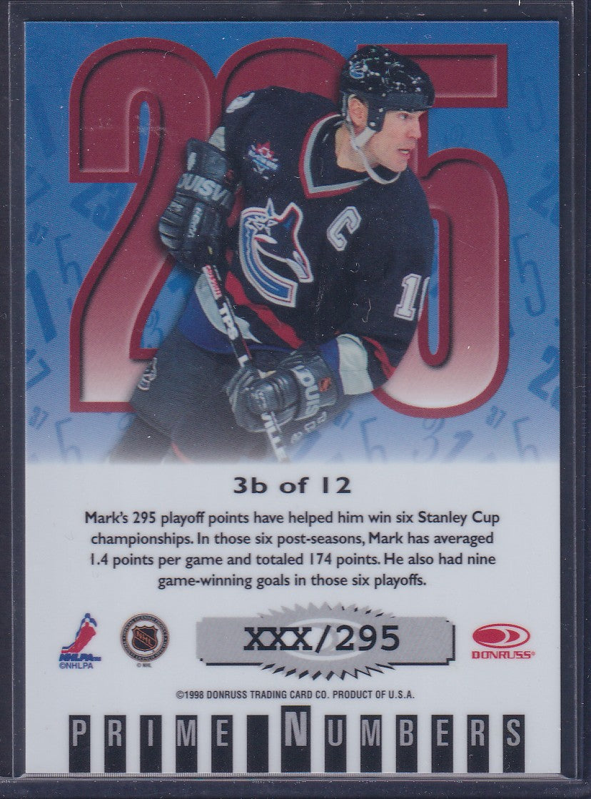 MARK MESSIER - 1997 Donruss Elite Prime Numbers #3b, xxx/295