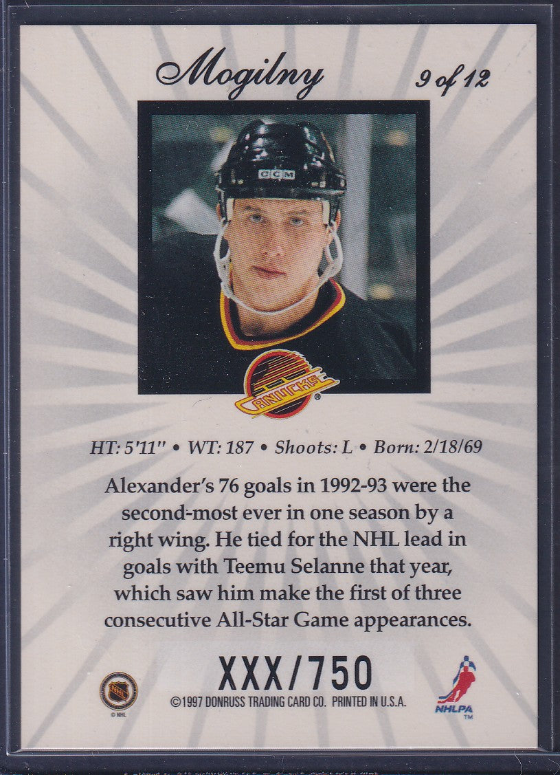 ALEXANDER MOGILNY - 1997 Donruss Elite Status #9, xxx/750