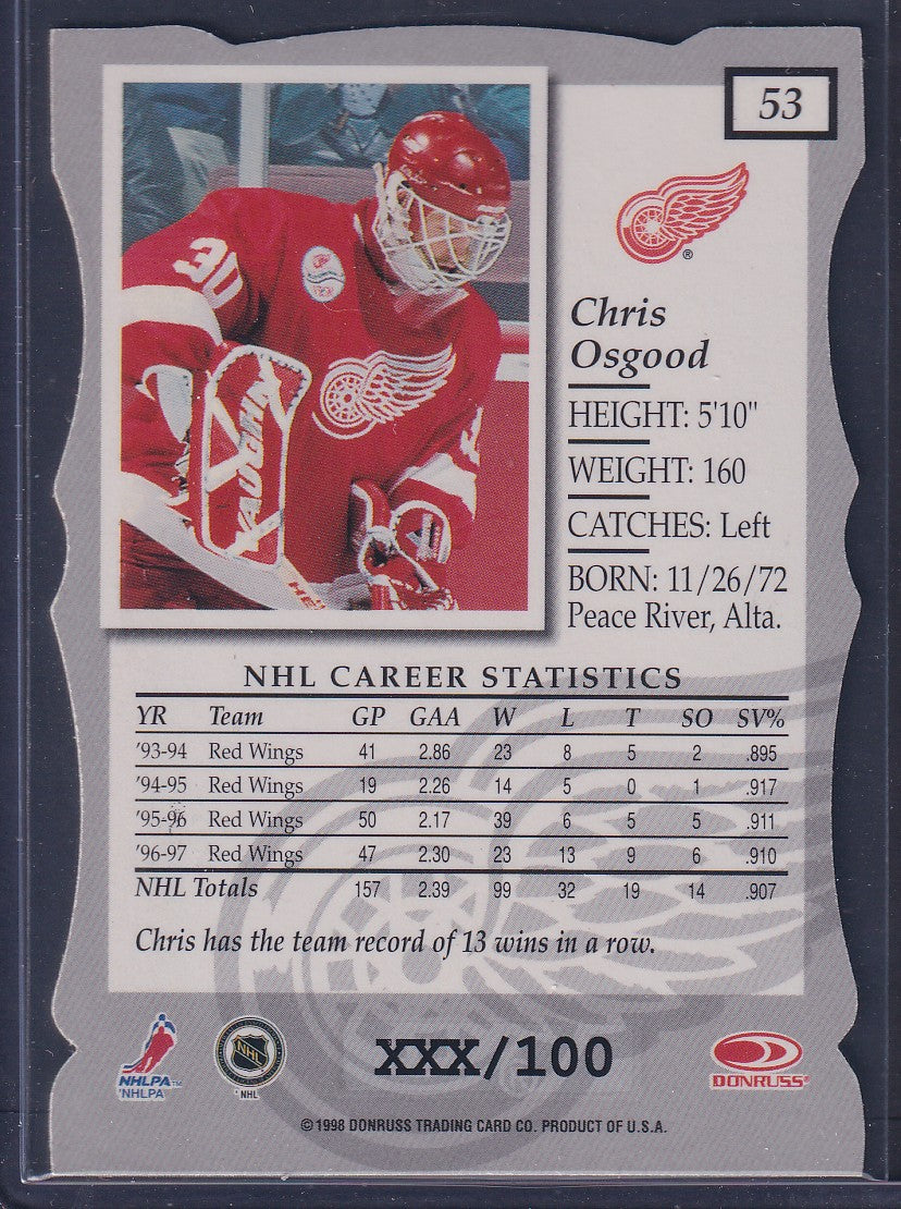 CHRIS OSGOOD - 1997 Donruss Elite Status Die Cut #53, xxx/100