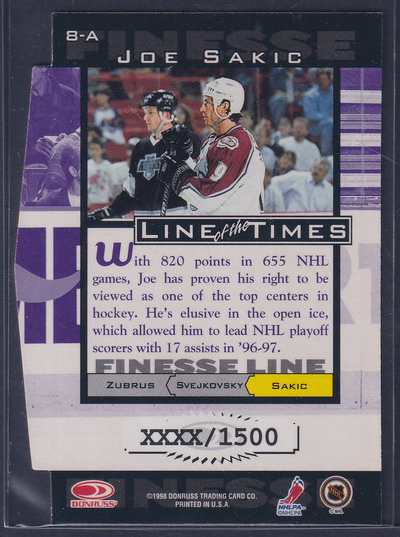 JOE SAKIC - 1997 Donruss Preferred Line of the Times Die Cut #8-A, xxxx/1500