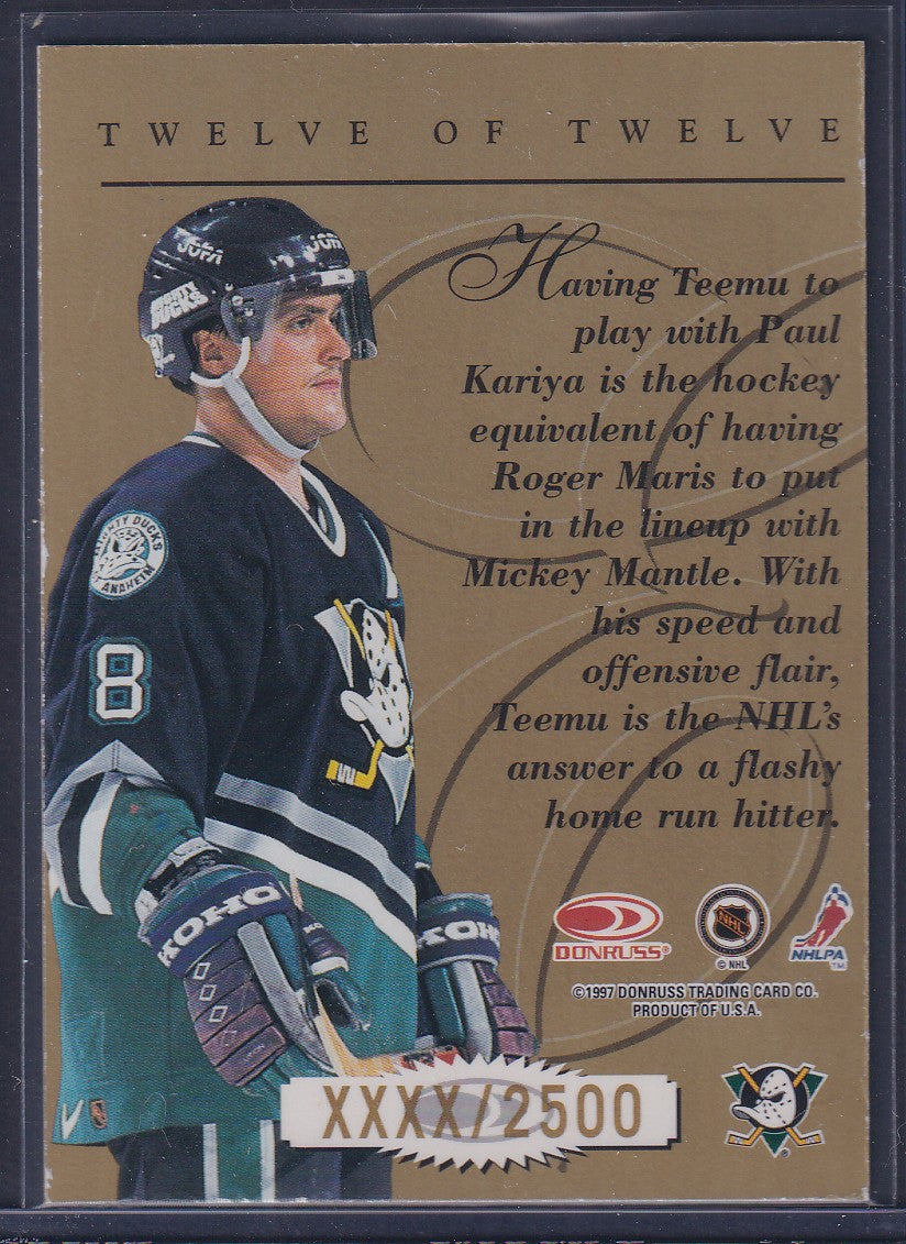 TEEMU SELANNE - 1997 Donruss Elite Series #12, xxxx/2500