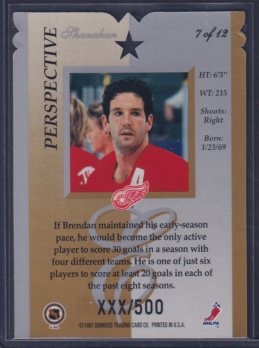 BRENDAN SHANAHAN - 1996 Donruss Elite Perspective Die Cut #7, xxx/500