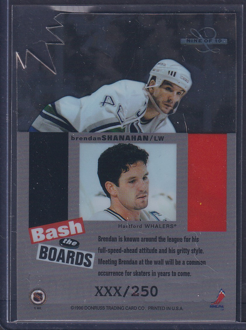 BRENDAN SHANAHAN - 1996 Donruss Leaf Limited Bash the Boards Die Cut #9, xxx/250