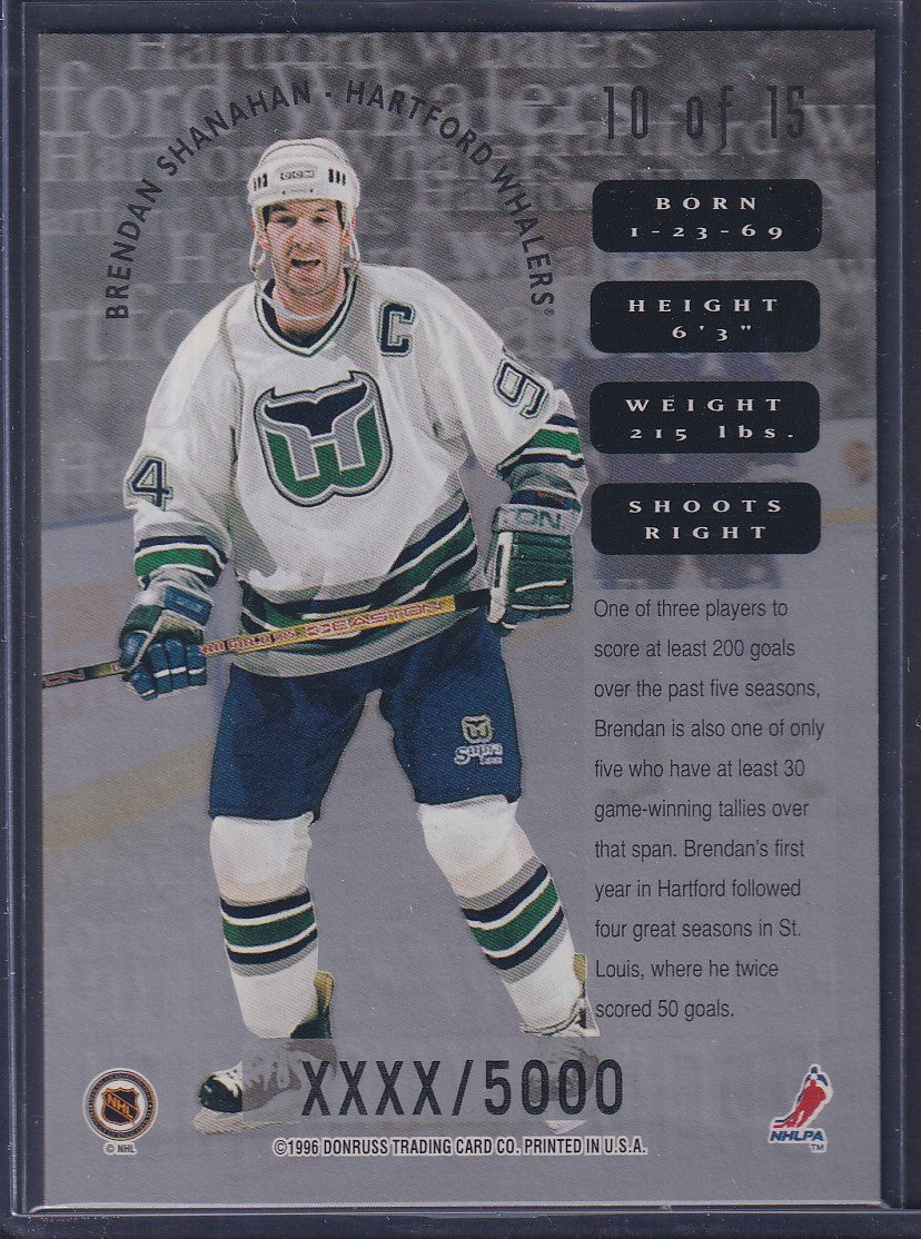 BRENDAN SHANAHAN - 1996 Donruss Leaf Sweaters #10, xxxx/5000