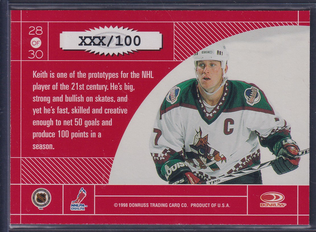 KEITH TKACHUK - 1997 Donruss Elite Master Craftsmen #28, xxx/100
