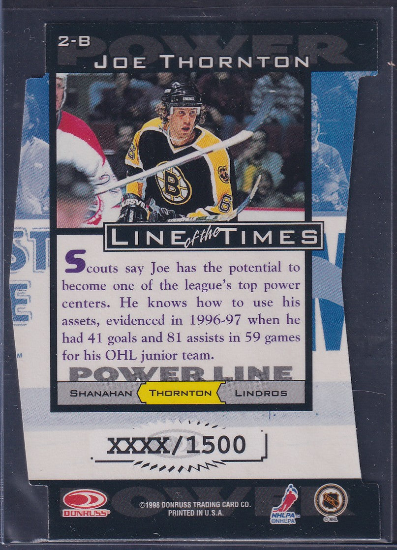 JOE THORNTON - 1997 Donruss Preferred Line of the Times #2-B, xxxx/1500