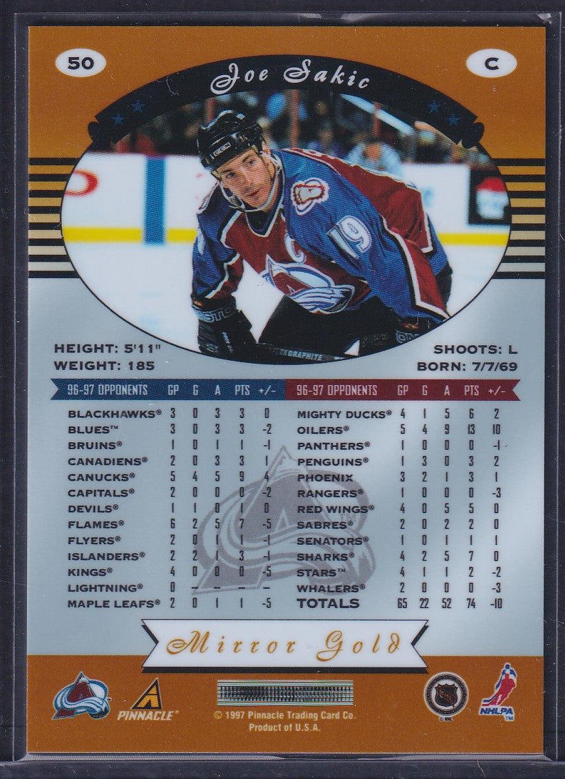 JOE SAKIC - 1997 Pinnacle Certified MIRROR GOLD w/ Coating #50