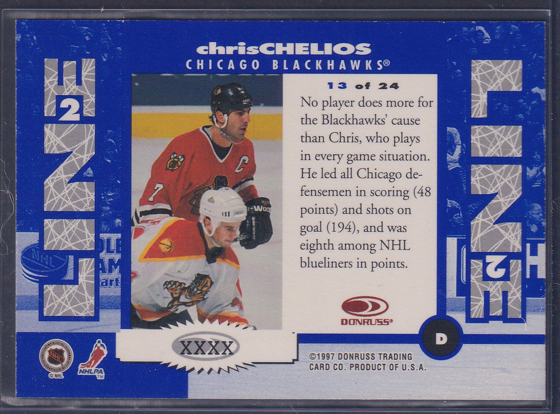 CHRIS CHELIOS - 1997 Donruss Line 2 Line #13, xxxx
