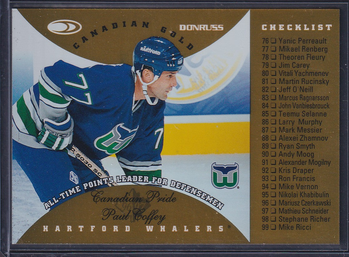 PAUL COFFEY - 1996 Donruss Canadian Ice GOLD PRESS PROOF Checklist #149, /150