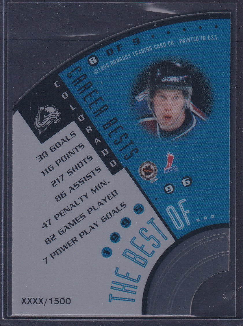 PETER FORSBERG - 1996 Donruss Leaf The Best Of Die Cut #8, xxxx/1500