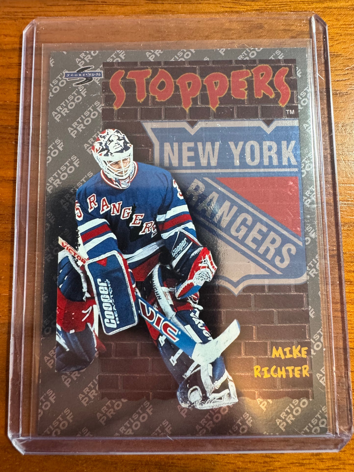 MIKE RICHTER - 1995 Pinnacle Score Black Ice Artist's Proof Stoppers #321, SSP