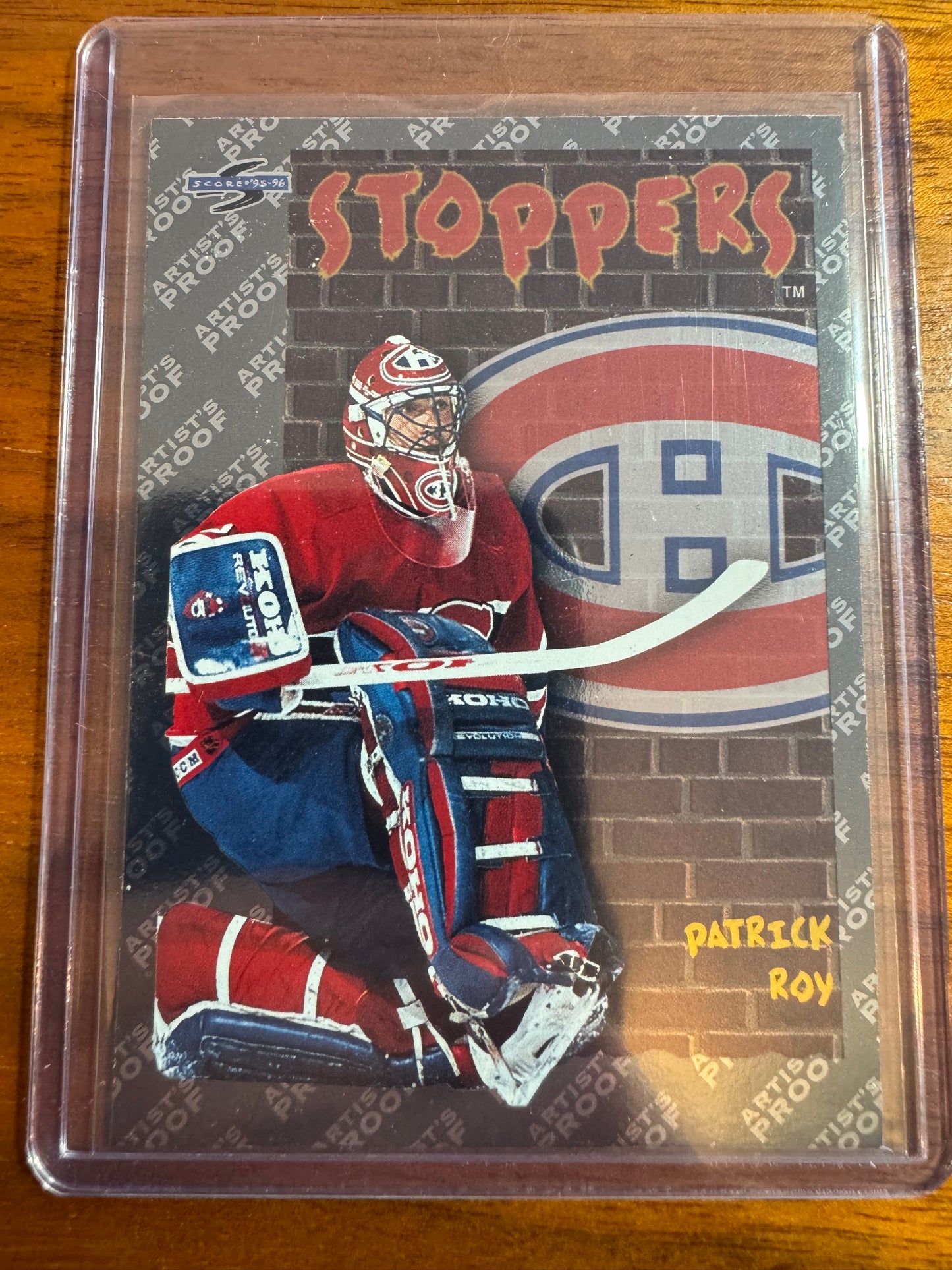 PATRICK ROY - 1995 Pinnacle Score Black Ice Artist's Proof Stoppers #324, SSP