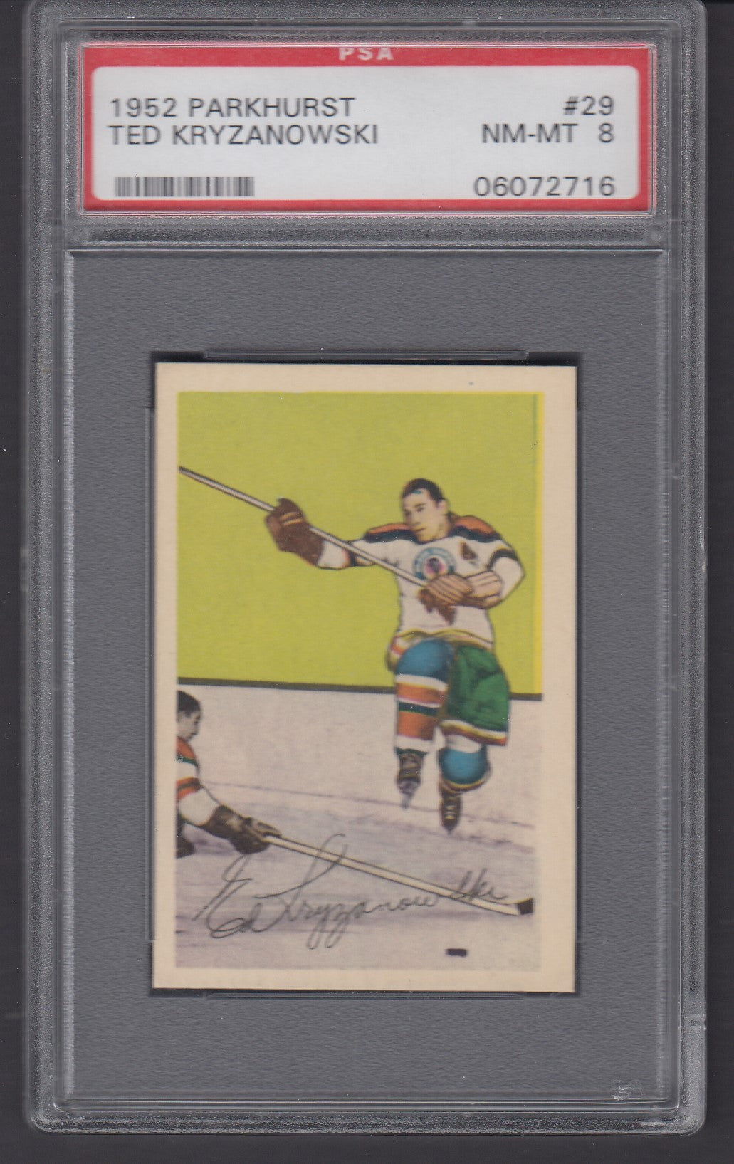 TED KRYZANOWSKI, 1952 Parkhurst #29, PSA 8