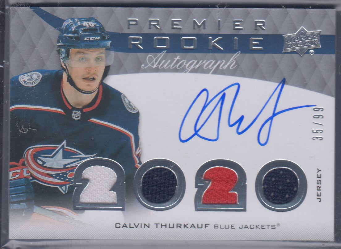 CALVIN THURKAUF, 2020 Upper Deck Premier Rookie Auto/Patch #PRA-CT, /99