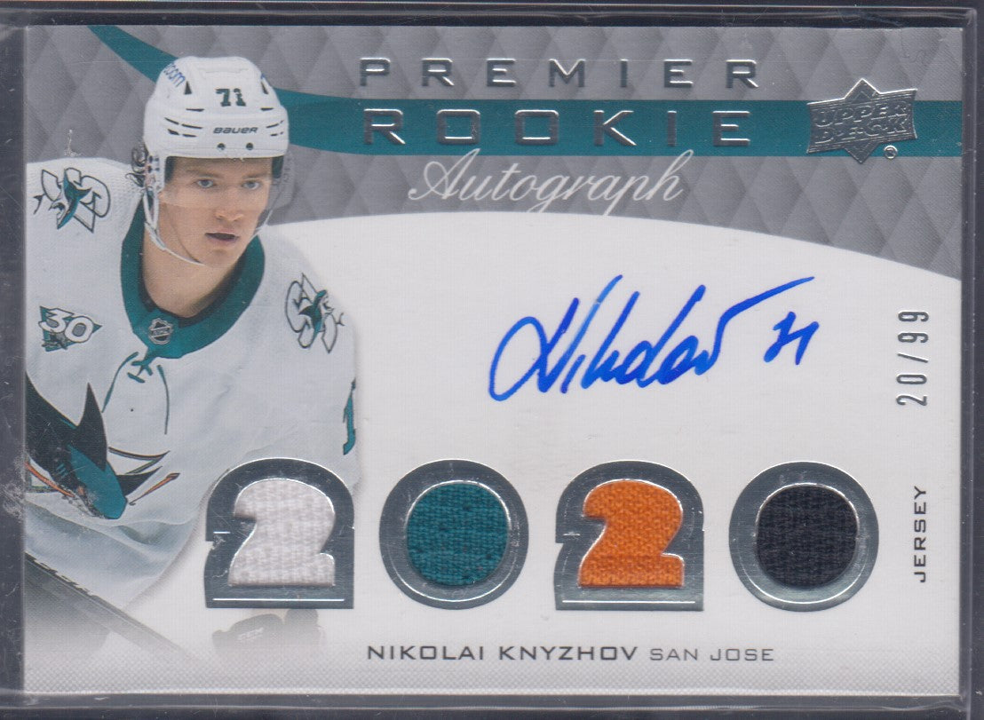 NIKOLAI KNYZHOV, 2020 Upper Deck Premier Rookie Auto/Patch #PRA-NK, /99