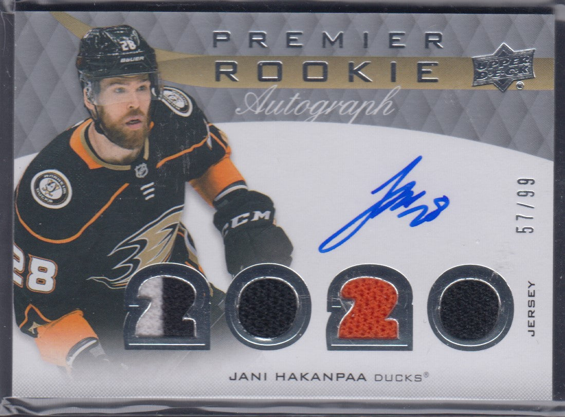 JANI HAKANPAA, 2020 Upper Deck Premier Rookie Auto Patch #PRA-JH