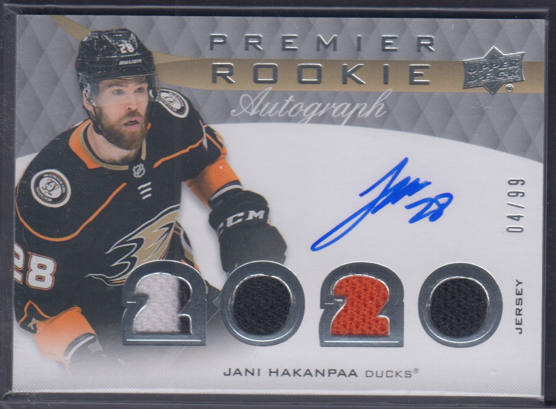 JANI HAKANPAA, 2020 Upper Deck Premier Rookie Auto Patch #PRA-JH