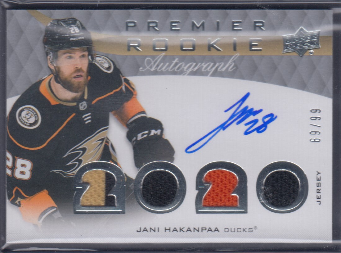 JANI HAKANPAA, 2020 Upper Deck Premier Rookie Auto Patch #PRA-JH