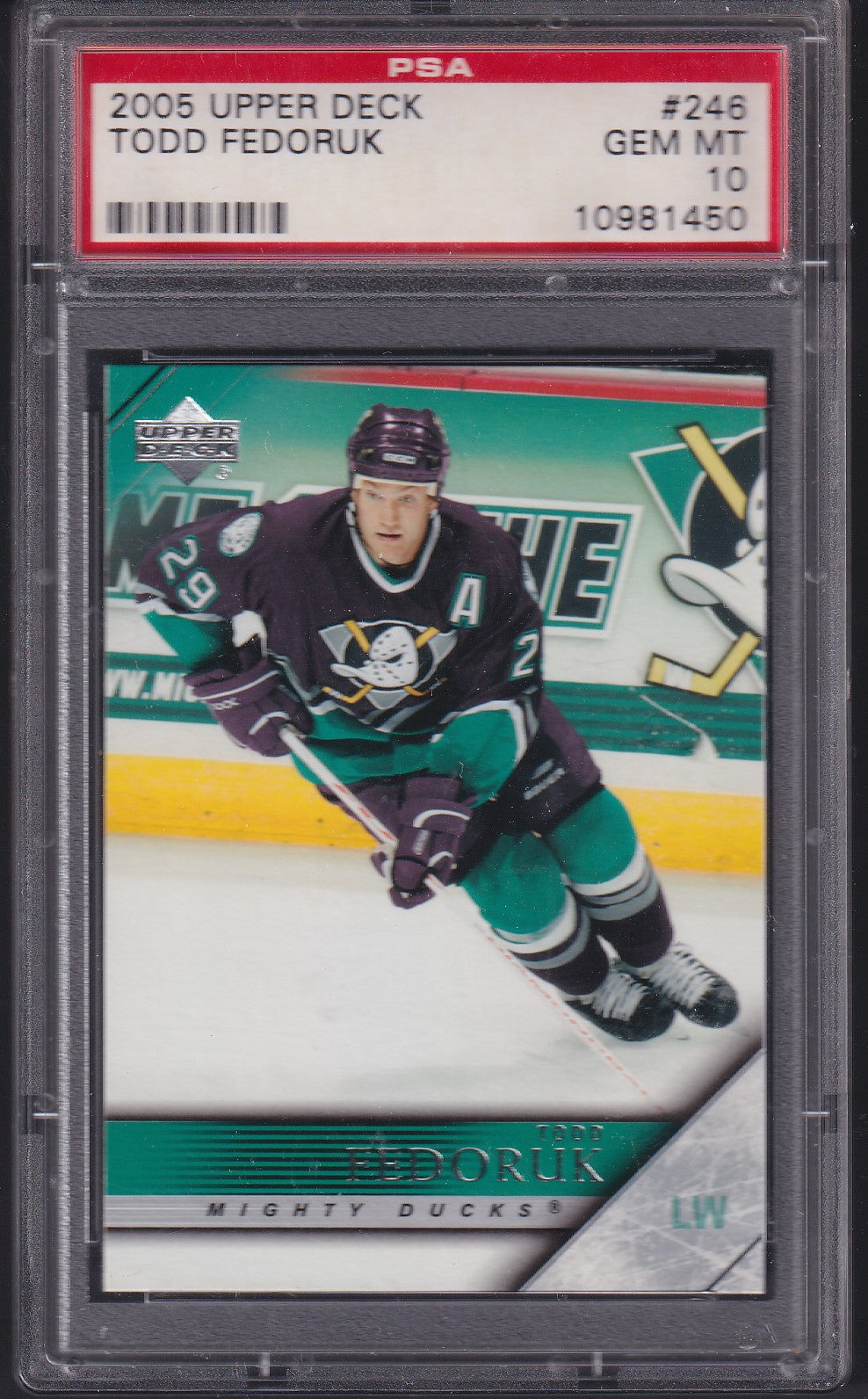 TODD FEDORUK, 2005 Upper Deck #246, PSA 10