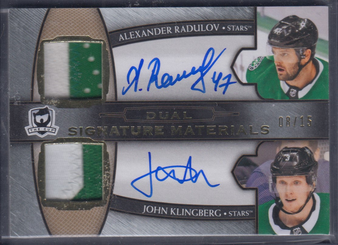 RADULOV / KLINGBERG, 2018 Upper Deck The Cup Dual Signature Materials #SP2-RK