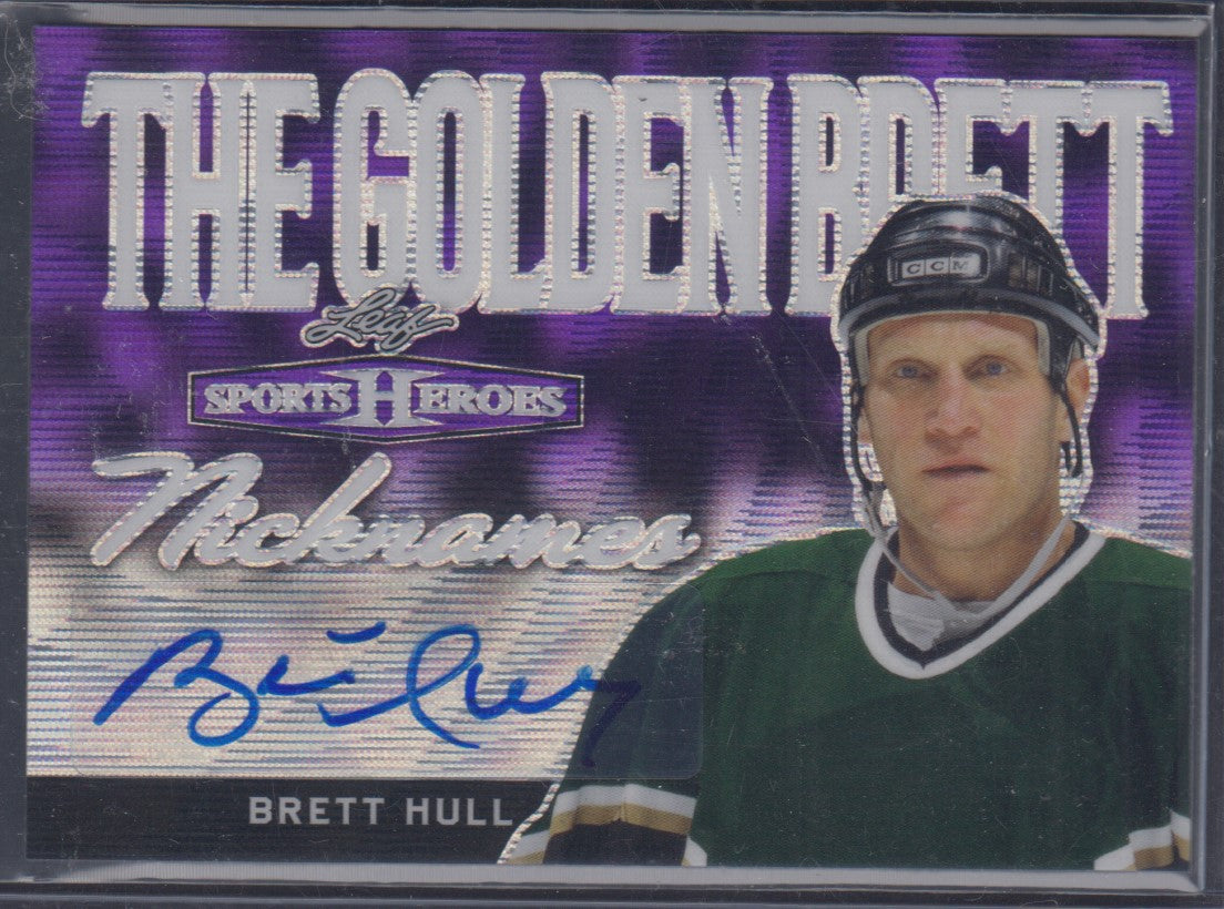 BRETT HULL, 2018 Leaf The Golden Brett Nicknames Auto #N-BH1, /7