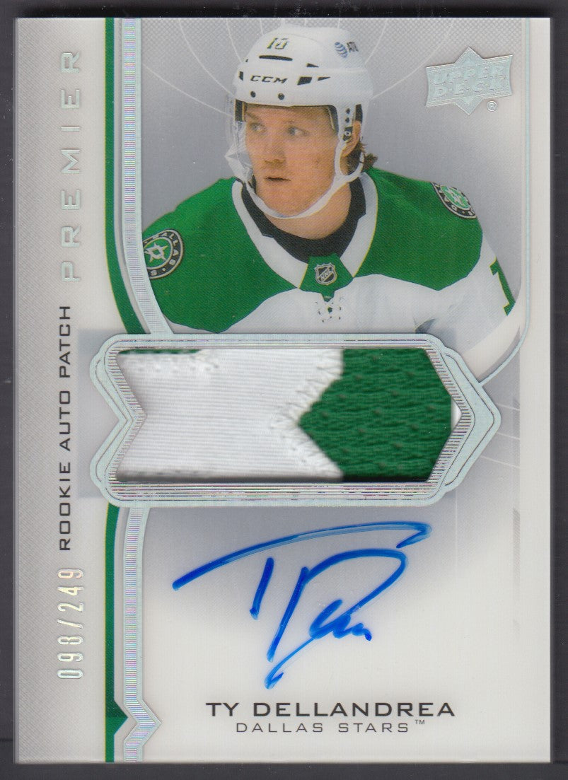 TY DELLANDREA, 2020 Upper Deck Premier Rookies Auto Patch #AR-TD, /249