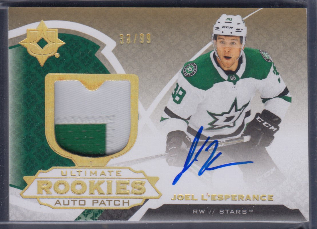 JOEL L'ESPERANCE, 2019 Upper Deck Ultimate Rookies Auto Patch #115, /99