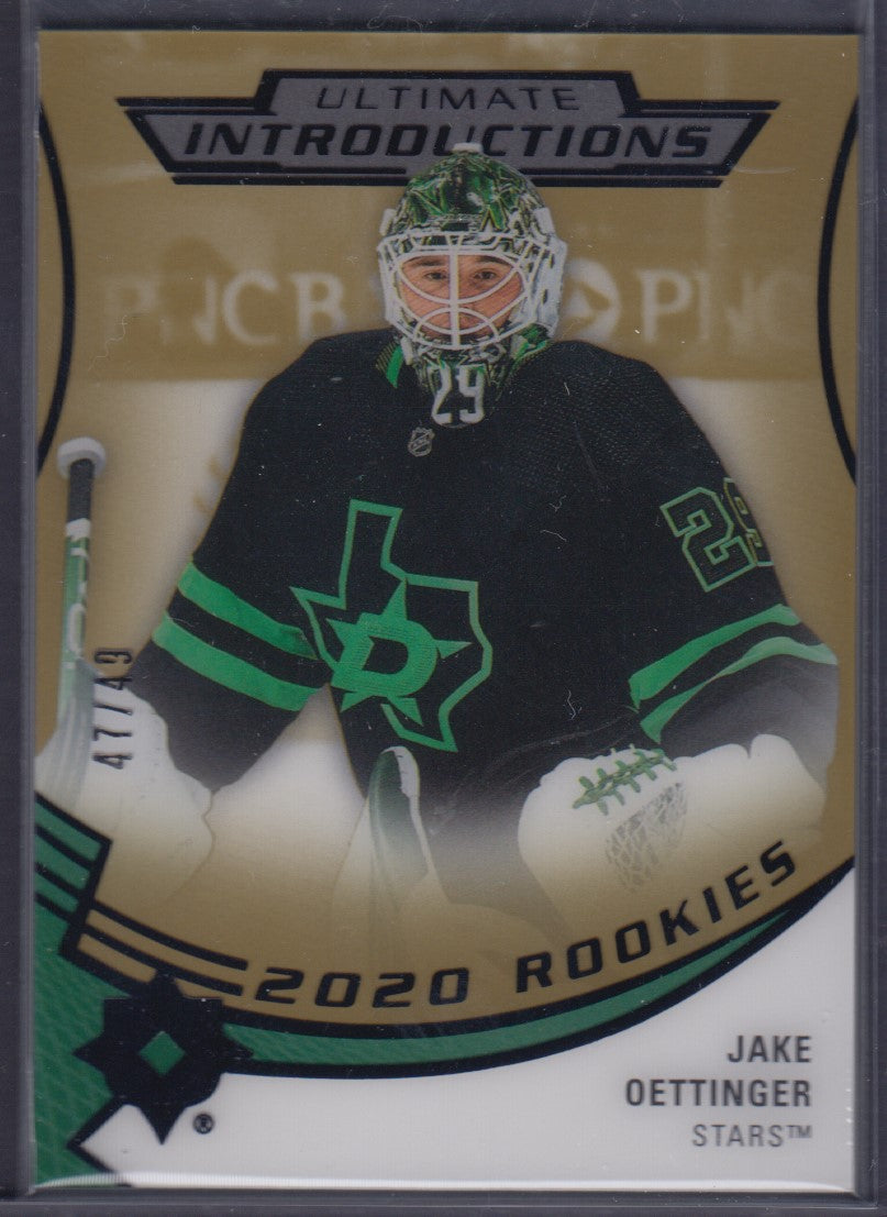 JAKE OETTINGER, 2020 Upper Deck Ultimate Introductions Rookies #UI-25, /49