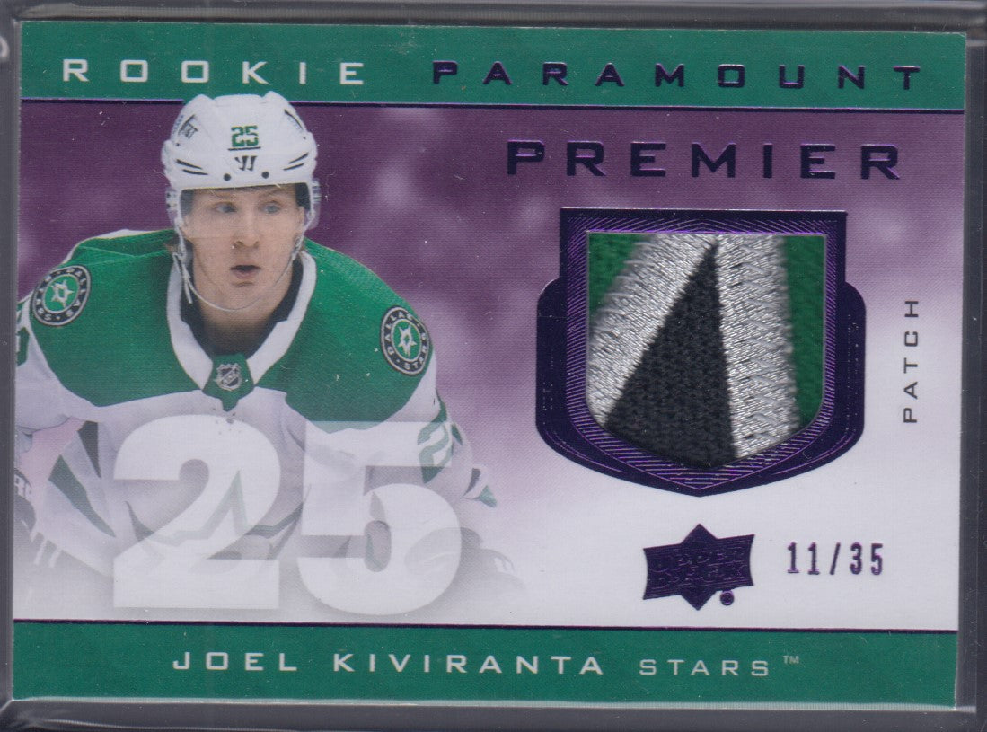 JOEL KIVIRANTA, 2020 Upper Deck Premier Rookie Paramount Patch #P-JK, /35